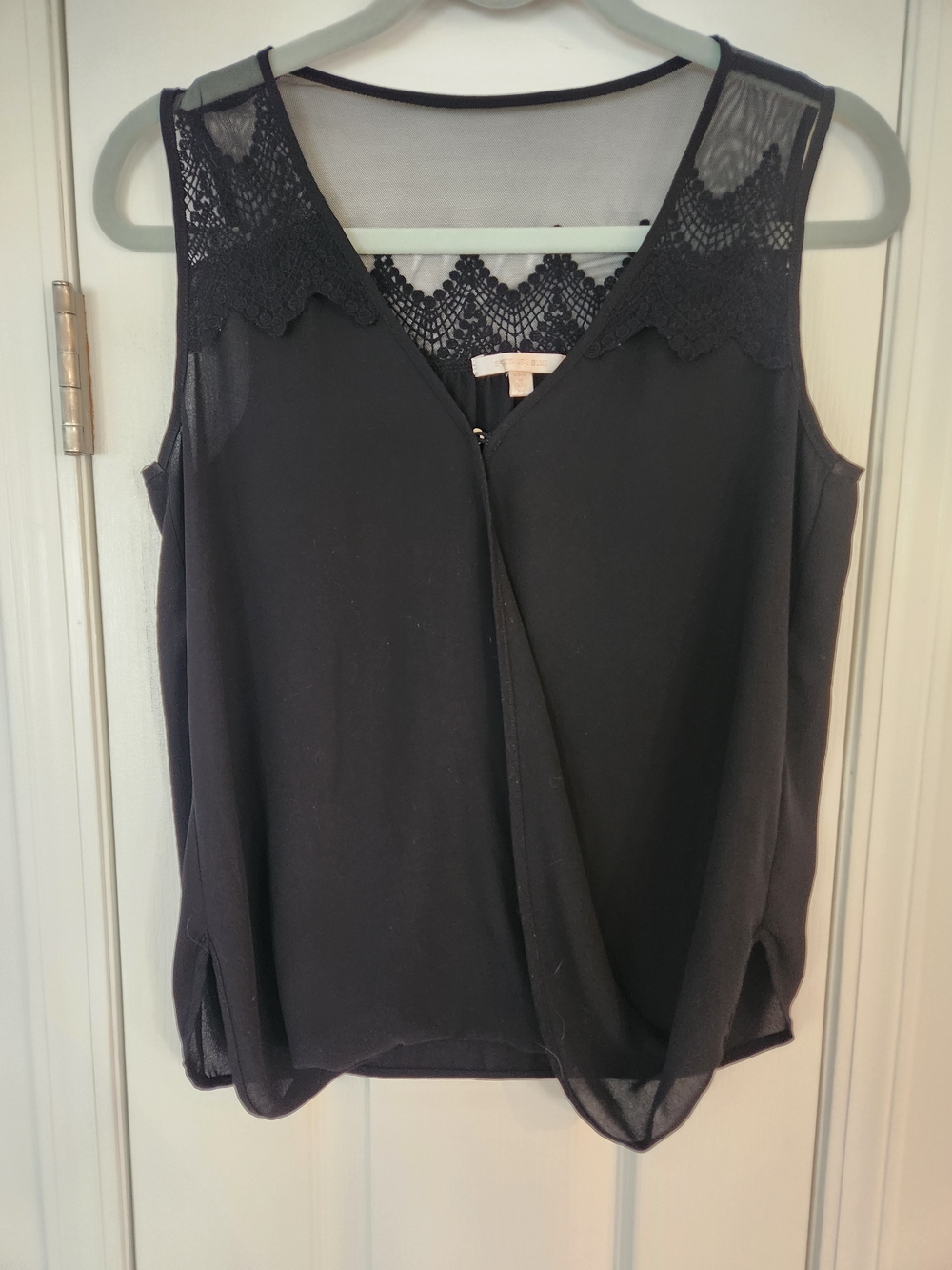 Whimisgoth Skies Are Blue Black Sleeveless Crossover Drape Top Size xs